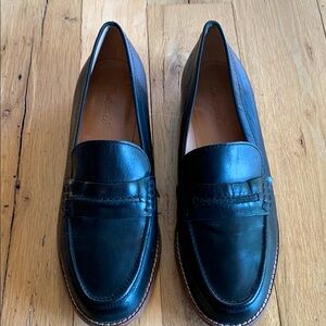 Madewell Classic Black Leather Loafers sz 9.5